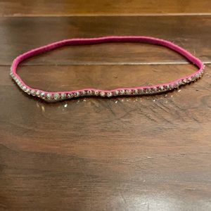 Hand Rhinestoned Stretch Pink Headband